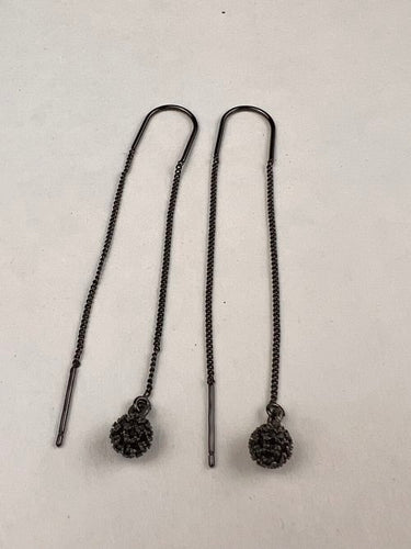 Gunmetal Threader Earrings