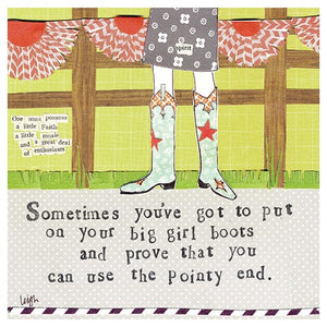Big Girl Big Boots Greeting Card