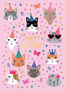 Party Cats Happy Birthday Greeting Card