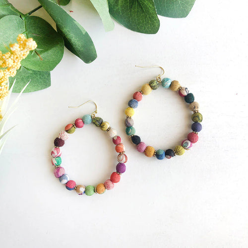 Adorned kantha hoops