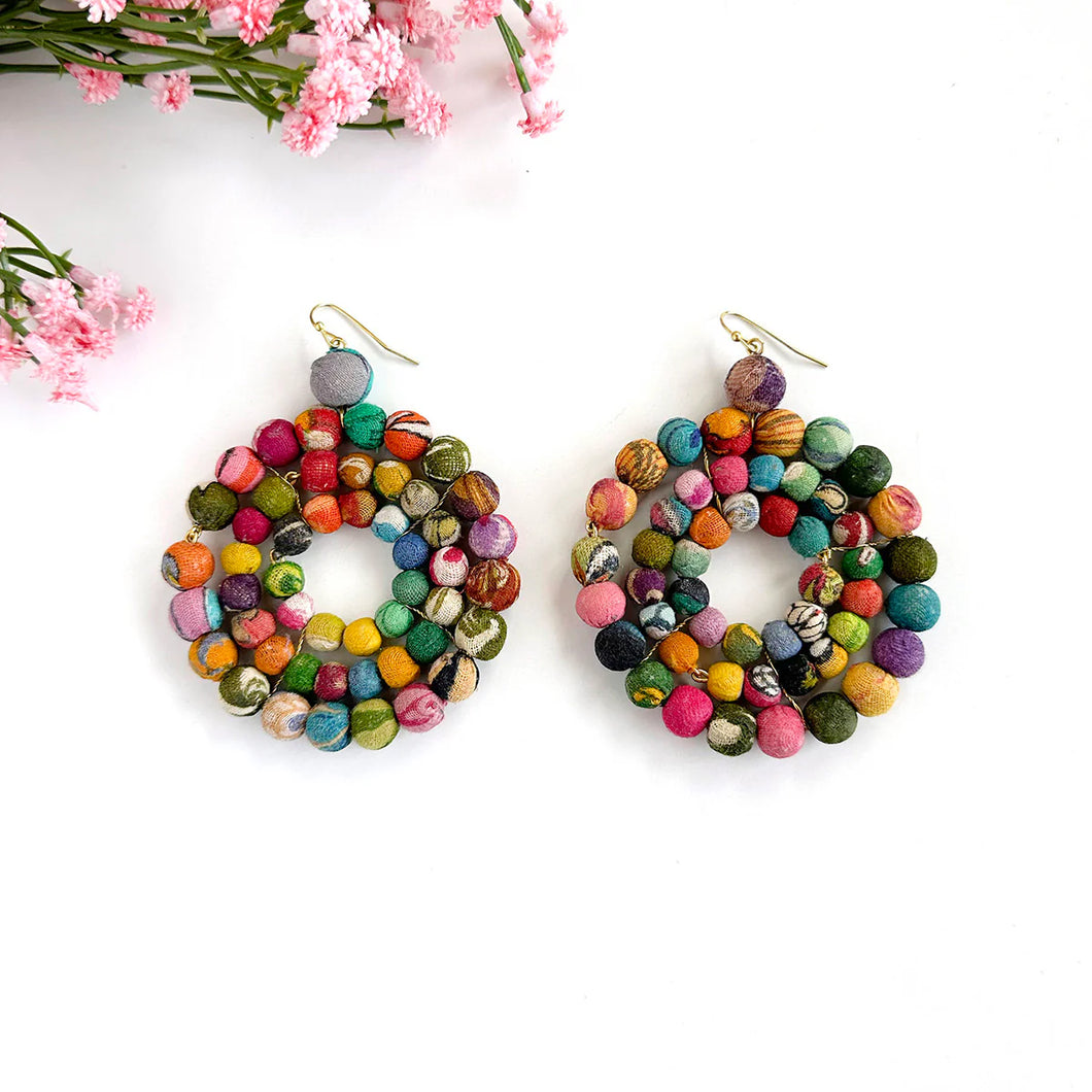 Concentric kantha earrings