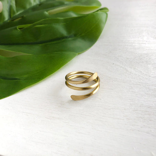 Coiled wrap ring - gold