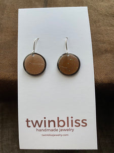Sparkle & Shine Earrings - Brown Large Silver Circle