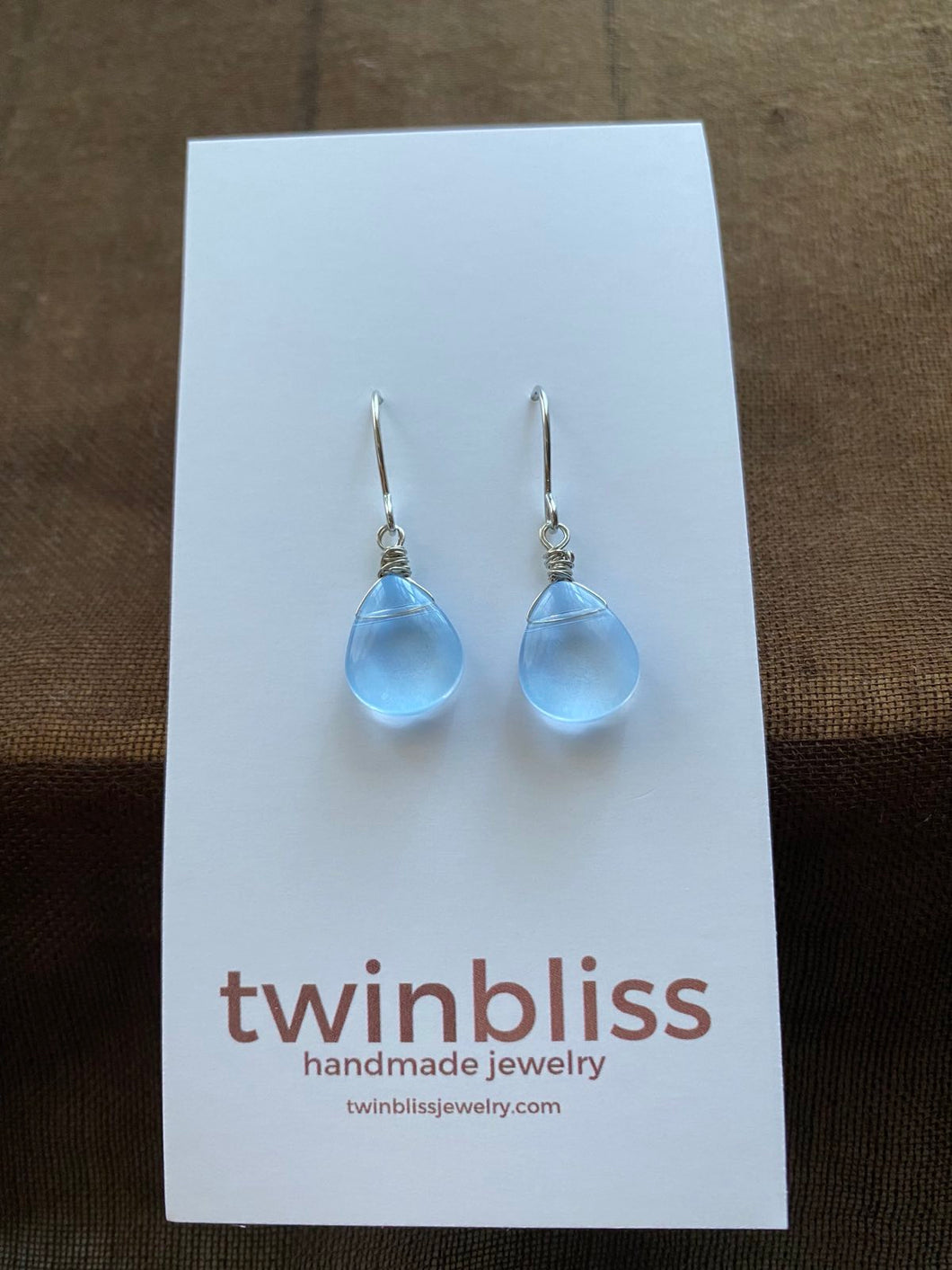 Earth & Sky Earrings - Blue Petite Silver Drop