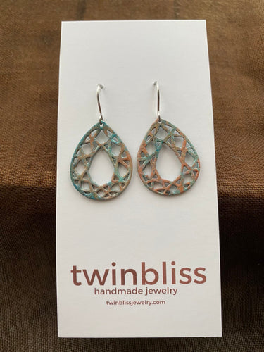 Kay Earrings - Patina Effect Drop