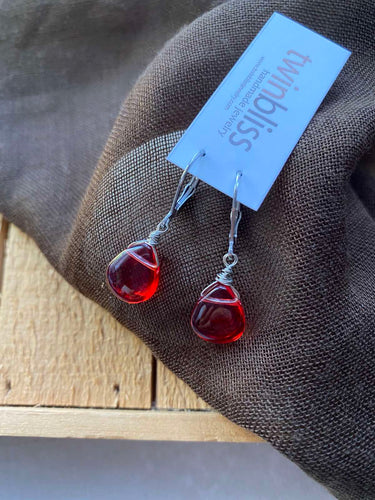 Kay Earrings - Red Jellybean on levers