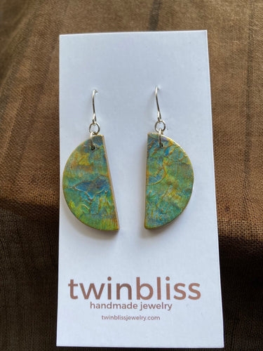 Earth & Sea Earrings - English Garden Half Moon