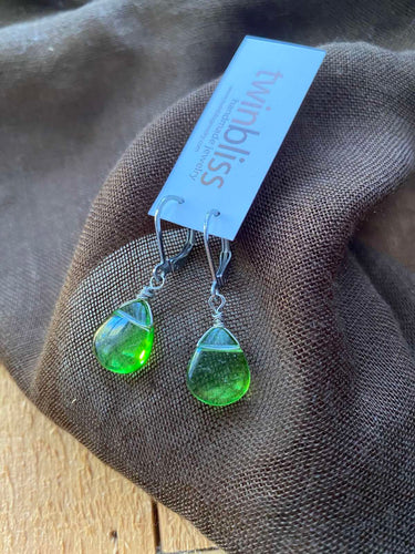 Kay Earrings - Green Jellybean on levers