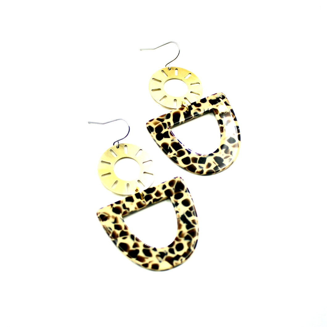 Abstract Brown Spots Earrings