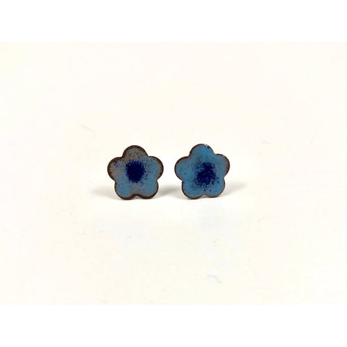Navy Blue and Light Blue Flower Studs