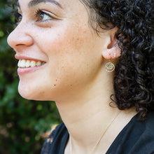 Hammered Halo Earrings - sterling silver