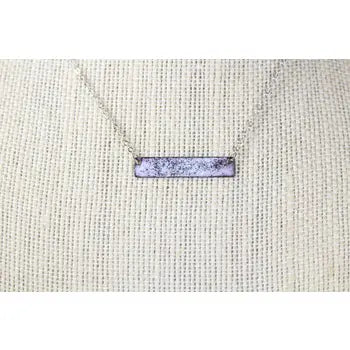 Black and White Enameled Bar Necklace