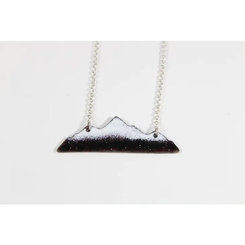 Black and White Enameled Mountain Necklace
