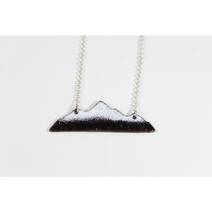 Black and White Enameled Mountain Necklace