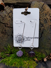 Earrings Long Drop w/ Natural Gemstone