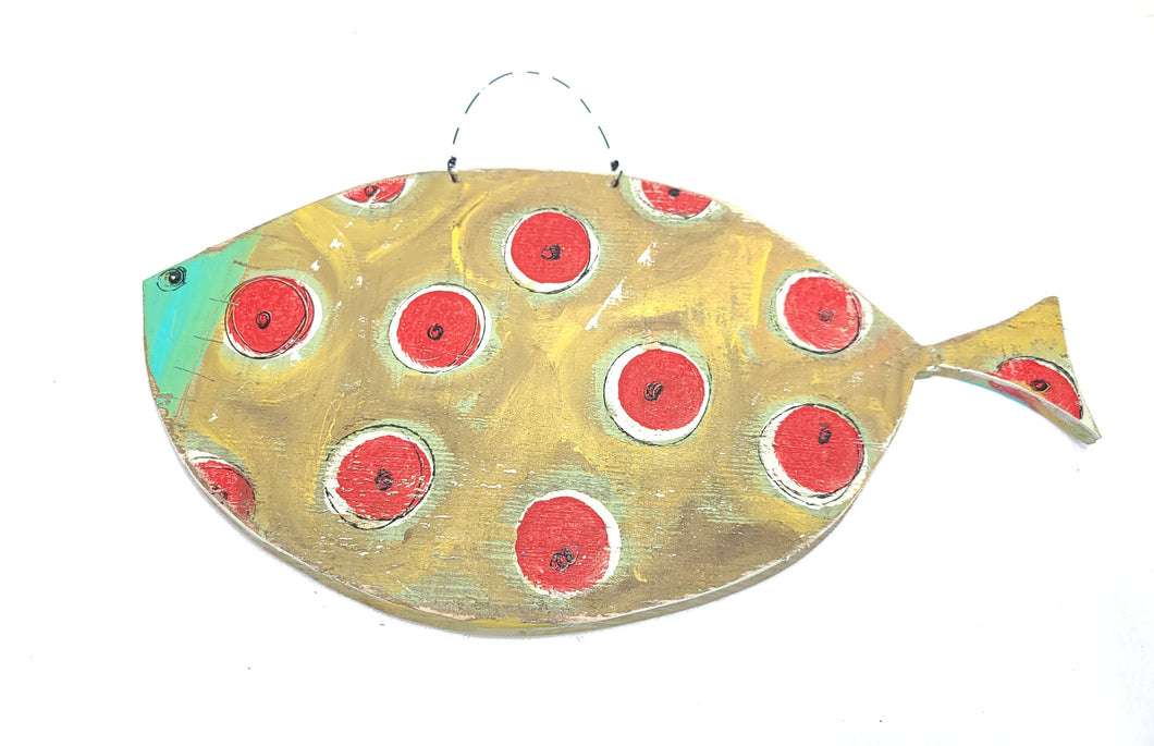 Hanging Fish- Yellow with Red spots