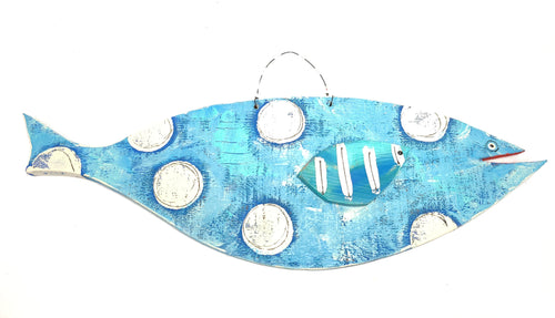Hanging Fish- Blue with White Spots