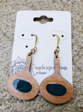 Earrings in Natural Wood and Resin