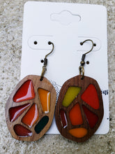 Earrings in Natural Wood and Resin