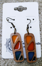 Earrings in Natural Wood and Resin