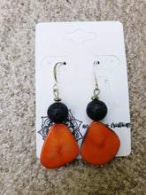 Earrings in Tagua and Lava Beans