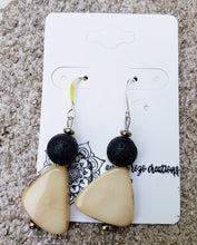Earrings in Tagua and Lava Beans