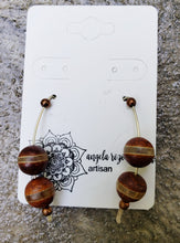 Earrings Long Drop w/ Natural Gemstone
