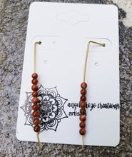 Earrings Long Drop w/ Natural Gemstone