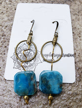 Earrings Long Drop w/ Natural Gemstone