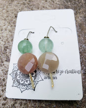 Earrings Long Drop w/ Natural Gemstone