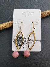Brass Marquise Earrings with Stone Beads