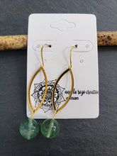 Brass Marquise Earrings with Stone Beads