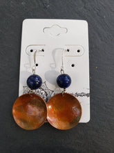 Copper Cup Earrings with Stone Beads