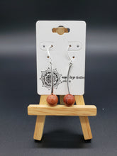 Long Bar Earrings with Stone Beads