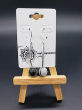 Long Bar Earrings with Stone Beads
