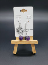 Long Bar Earrings with Stone Beads