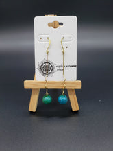 Earrings Long Drop w/ Natural Gemstone