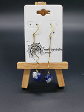 Earrings Long Drop w/ Natural Gemstone