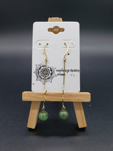 Earrings Long Drop w/ Natural Gemstone