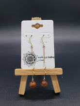 Earrings Long Drop w/ Natural Gemstone
