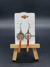 Earrings with Natural Stone Tube Beads