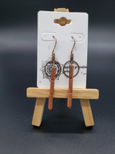 Earrings with Natural Stone Tube Beads