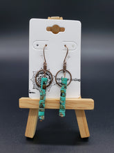 Earrings with Natural Stone Tube Beads