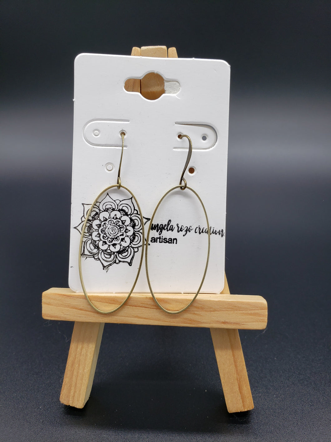 Geometrical Earrings in Brass with Hypoallergenic Ear Wires