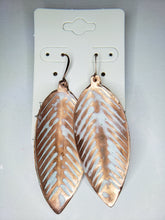 Large Embossed Hand-Painted Copper Earrings