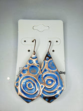 Large Embossed Hand-Painted Copper Earrings
