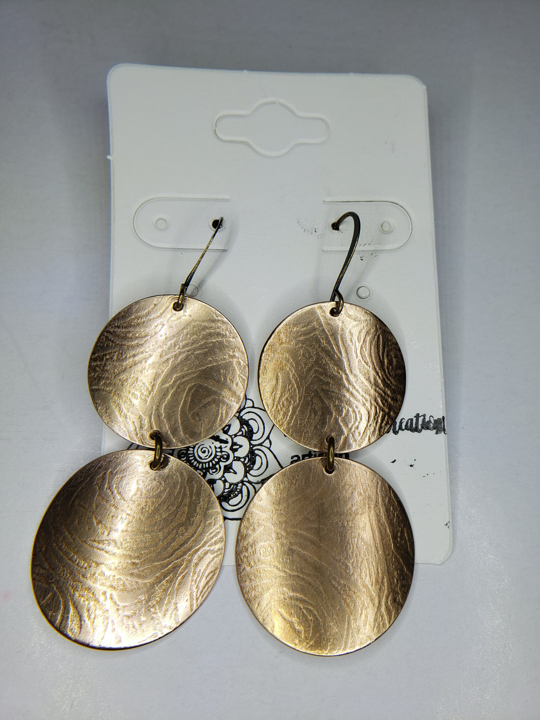 Bronze Earrings With Textured Patterns