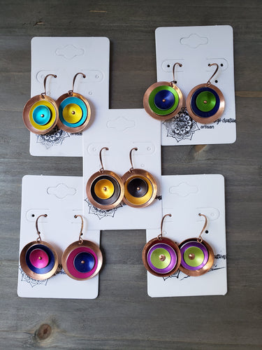 Copper and Anodized Aluminum Earrings