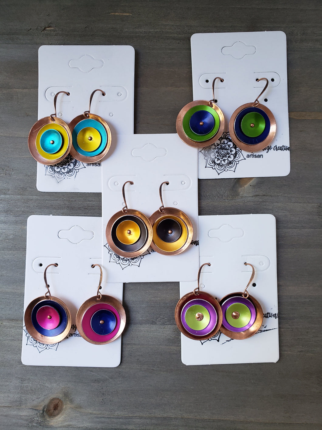 Copper and Anodized Aluminum Earrings