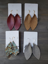 Leather Leaf Earrings